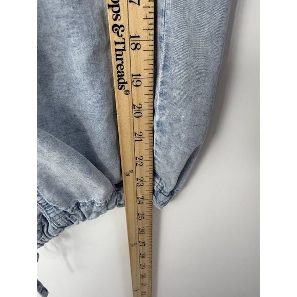 Mustard Seed Drawstring Cargo Jogger To Wide Leg Pants Light Wash Boho Indie S - Picture 10 of 12